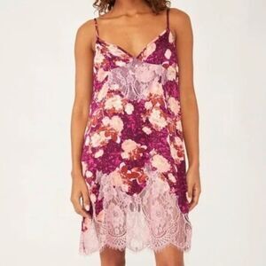 Free people purple lacey slip dress